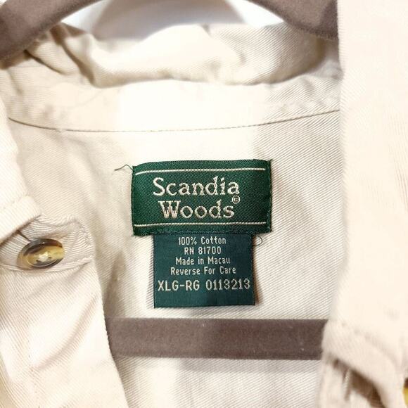 Scandia Woods Button Down Shirt Size Xl Mens Work Cotton Layer Fall Tan Beige  - Picture 3 of 7